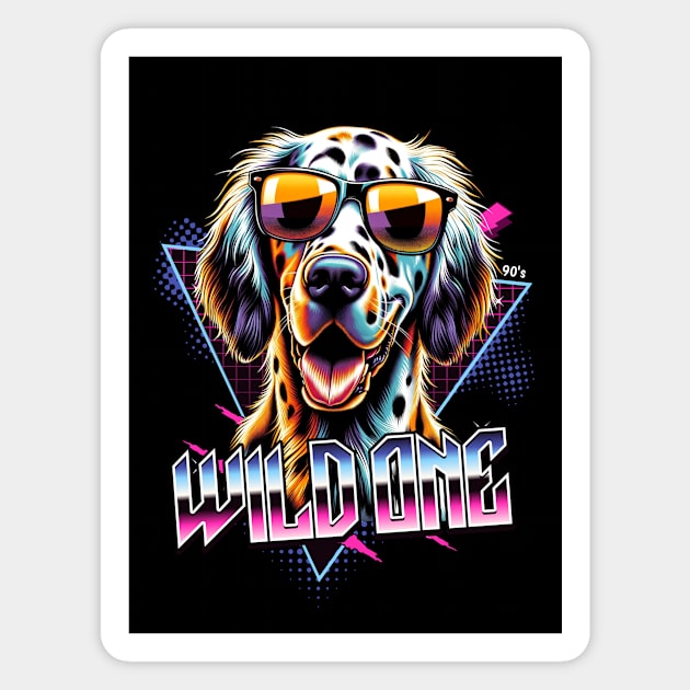 Wild One English Setter Dog Magnet by Miami Neon Designs